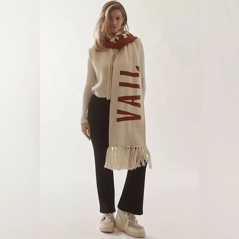 Anthropologie VAIL Cream and Red New Scarf